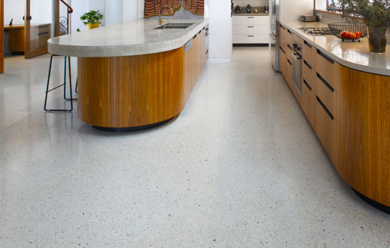 passive natural lighting pangaea cement aggregate kitchen floor