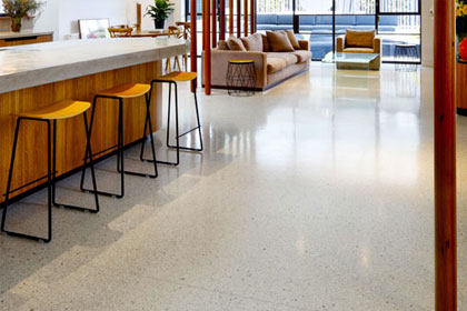 textured polished concrete floor pangaea